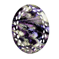 Purple Yellow Marble Oval Filigree Ornament (two Sides) by ibelieveimages