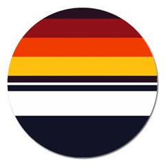 Retro Sunset Magnet 5  (round) by tmsartbazaar