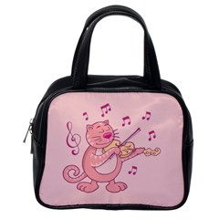 Cat With Violin Classic Handbag (one Side) by sifis