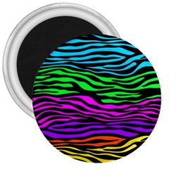 Colorful Zebra 3  Magnets by Angelandspot