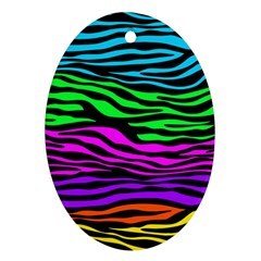 Colorful Zebra Ornament (Oval)