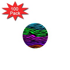 Colorful Zebra 1  Mini Magnets (100 Pack)  by Angelandspot