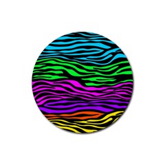 Colorful Zebra Rubber Round Coaster (4 Pack)  by Angelandspot