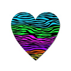 Colorful Zebra Heart Magnet