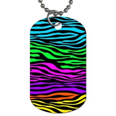 Colorful Zebra Dog Tag (two Sides) by Angelandspot