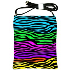 Colorful Zebra Shoulder Sling Bag by Angelandspot