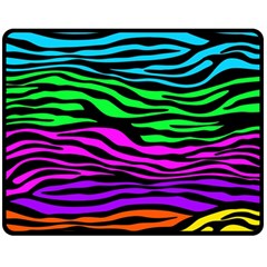 Colorful Zebra Fleece Blanket (Medium) 