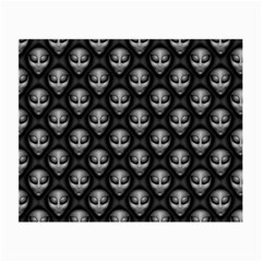 Grey Aliens Extraterrestrials Ufo Faces Small Glasses Cloth (2 Sides) by SpinnyChairDesigns