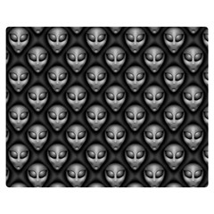 Grey Aliens Extraterrestrials Ufo Faces Double Sided Flano Blanket (medium)  by SpinnyChairDesigns