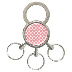 Cute Cat Faces White And Pink 3-ring Key Chain by SpinnyChairDesigns