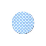 Cute Cat Faces White and Blue  Golf Ball Marker Front