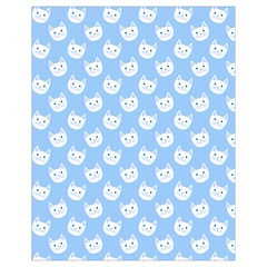 Cute Cat Faces White And Blue  Drawstring Bag (small) by SpinnyChairDesigns