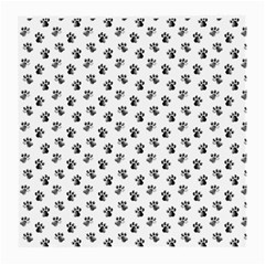 Cat Dog Animal Paw Prints Pattern Black And White Medium Glasses Cloth (2 Sides) by SpinnyChairDesigns