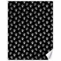 Cat Dog Animal Paw Prints Black And White Canvas 18  X 24  by SpinnyChairDesigns