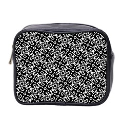 Black and White Decorative Design Pattern Mini Toiletries Bag (Two Sides)