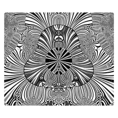 Abstract Art Black And White Floral Intricate Pattern Double Sided Flano Blanket (small)  by SpinnyChairDesigns