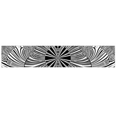 Abstract Art Black And White Floral Intricate Pattern Large Flano Scarf  by SpinnyChairDesigns