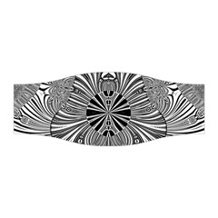 Abstract Art Black And White Floral Intricate Pattern Stretchable Headband by SpinnyChairDesigns