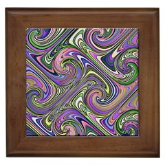 Abstract Art Purple Swirls Pattern Framed Tile