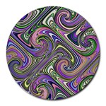 Abstract Art Purple Swirls Pattern Round Mousepads Front