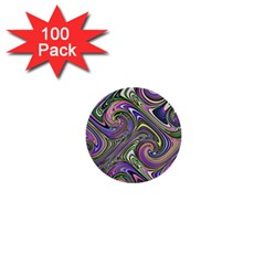 Abstract Art Purple Swirls Pattern 1  Mini Buttons (100 pack) 