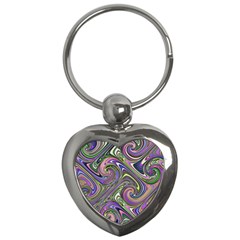 Abstract Art Purple Swirls Pattern Key Chain (Heart)