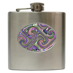 Abstract Art Purple Swirls Pattern Hip Flask (6 oz)