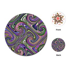 Abstract Art Purple Swirls Pattern Playing Cards Single Design (Round)