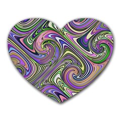 Abstract Art Purple Swirls Pattern Heart Mousepads