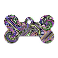 Abstract Art Purple Swirls Pattern Dog Tag Bone (One Side)