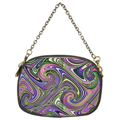 Abstract Art Purple Swirls Pattern Chain Purse (two Sides) by SpinnyChairDesigns