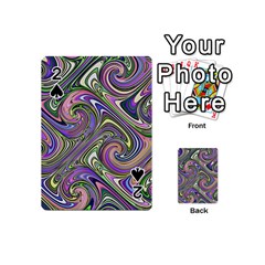 Abstract Art Purple Swirls Pattern Playing Cards 54 Designs (Mini)