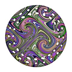 Abstract Art Purple Swirls Pattern Round Filigree Ornament (Two Sides)