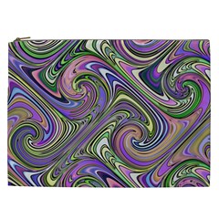 Abstract Art Purple Swirls Pattern Cosmetic Bag (XXL)