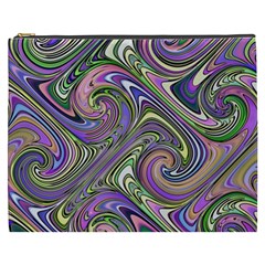 Abstract Art Purple Swirls Pattern Cosmetic Bag (XXXL)