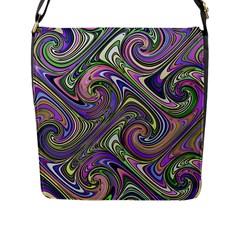 Abstract Art Purple Swirls Pattern Flap Closure Messenger Bag (L)