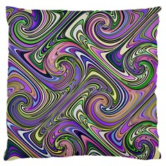 Abstract Art Purple Swirls Pattern Large Flano Cushion Case (Two Sides)