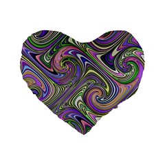 Abstract Art Purple Swirls Pattern Standard 16  Premium Flano Heart Shape Cushions