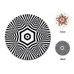 Black And White Line Art Stripes Pattern Playing Cards Single Design (round)