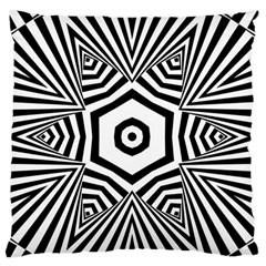 Black And White Line Art Stripes Pattern Large Flano Cushion Case (two Sides) by SpinnyChairDesigns