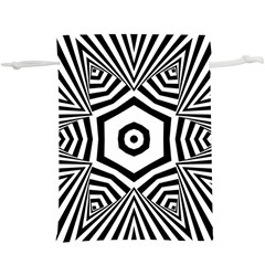 Black And White Line Art Stripes Pattern  Lightweight Drawstring Pouch (xl) by SpinnyChairDesigns