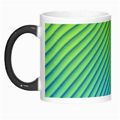 Blue Green Abstract Stripe Pattern  Morph Mugs by SpinnyChairDesigns