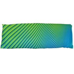 Blue Green Abstract Stripe Pattern  Body Pillow Case Dakimakura (two Sides) by SpinnyChairDesigns
