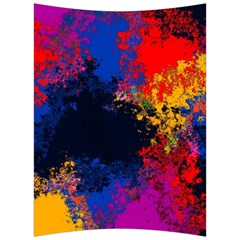 Colorful Paint Splatter Texture Red Black Yellow Blue Back Support Cushion by SpinnyChairDesigns