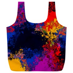 Colorful Paint Splatter Texture Red Black Yellow Blue Full Print Recycle Bag (xxxl) by SpinnyChairDesigns