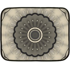 Beige Kaleidoscope Mandala Arabesque Pattern Double Sided Fleece Blanket (mini)  by SpinnyChairDesigns