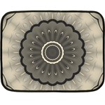 Beige Kaleidoscope Mandala Arabesque Pattern Double Sided Fleece Blanket (Mini)  35 x27  Blanket Back