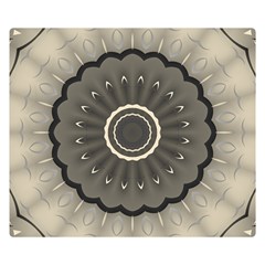 Beige Kaleidoscope Mandala Arabesque Pattern Double Sided Flano Blanket (small)  by SpinnyChairDesigns