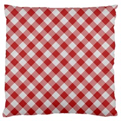 Picnic Gingham Red White Checkered Plaid Pattern Large Flano Cushion Case (two Sides) by SpinnyChairDesigns