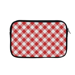 Picnic Gingham Red White Checkered Plaid Pattern Apple Macbook Pro 13  Zipper Case by SpinnyChairDesigns